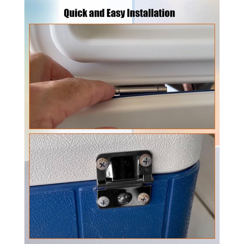 QNHEAY 2-Pack Black Cooler Oversized Mechanical Hinges Fit for Igloo
