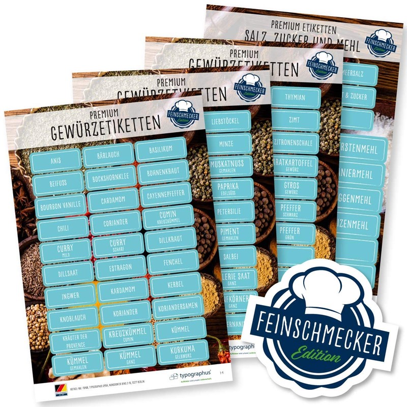 Spice Labels Feinschmer Edition 2019 – 117 Spice Stickers, Flour