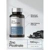 Horbäach Zinc Picolinate 100mg | 180 Capsules | High Potency,