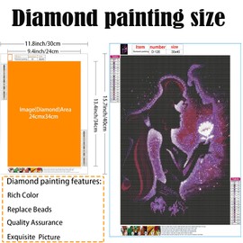 5D Adult Diamond Art Painting Kits,DIY Diamond Painting Kits, Princess Diamond Painting Kits,Full Diamond Round Diamond Point Diamond Art Kits,Craft Home Wall Art Deco-12x16inches