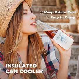 CEBTHN 4 Pack Christian Coastal Beach Reusable Neoprene Insulator Cup Sleeve for Cold and Hot Drinks, Coquette Blue Bow Seashell Religious Bible Verse Can Drink Sleeves Cooler Sleeves Gifts for Women