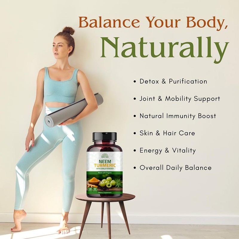 Neem Turmeric Capsules with Amla and Black Pepper 120 Veg