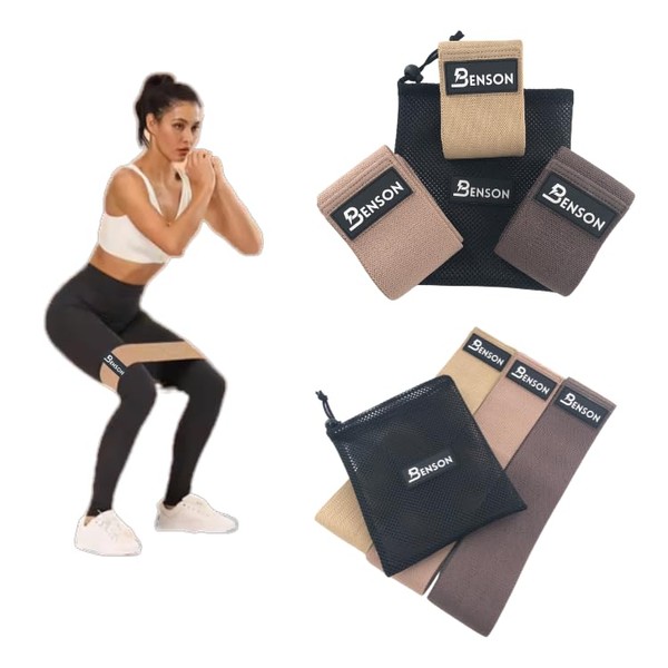Benson Widerstandsbänder Set aus Baumwolle – 3 Widerstandsstufen für Flexibles
