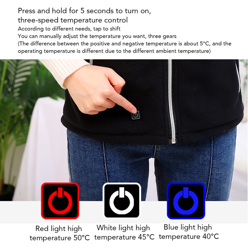 Electric Heated Vest 3 Temperature Setting USB Smart Heating Vest