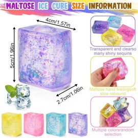 Nice Cube, Fidget Ball, Anti-Stress Adult Fidget Cube, Stress Balls, Squeezes Cube, Ice Cube Fidget Toy, Pack of 3 Stress Ball Children's Ice Cubes, Stress Ball Cube, Stress Ball, Colour Random