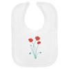 'Poppies And Buds' Soft Cotton Baby Bib (BI00058895)