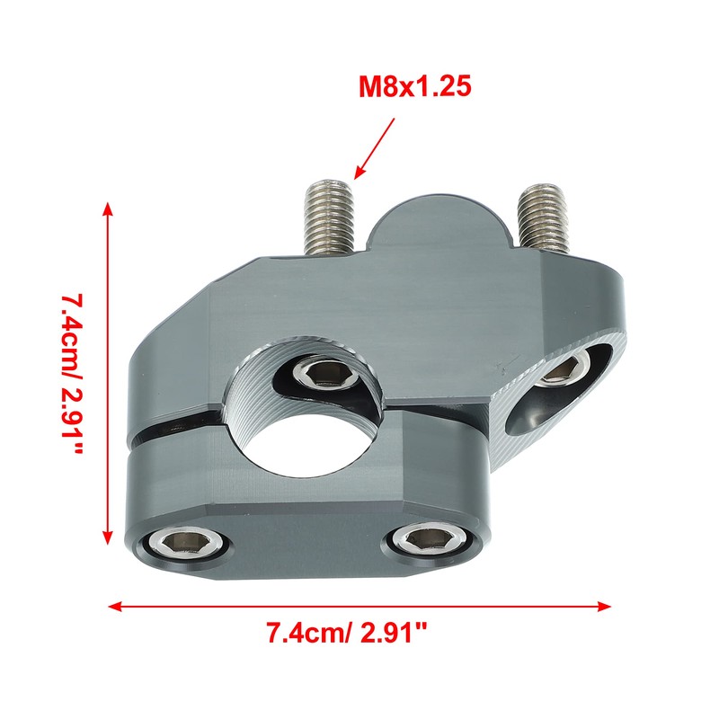 X AUTOHAUX 2pcs Motorcycle Handlebar Bracket Clamps Risers Titanium Tone