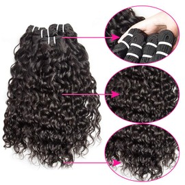 Brazilian Water Wave Bundles Body Wave Bundles Human Hair with Closure Mink Brazilian Hair Bundles Water Wave Weave Weft Remy Human Hair 16 18 20+14