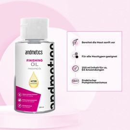 andmetics Care Oil 250 ml | For Approximately 60 Applications | For Use After Hair Removal | Soothes and Nourishes the Skin | Easy Pump Mechanism | For All Skin Types