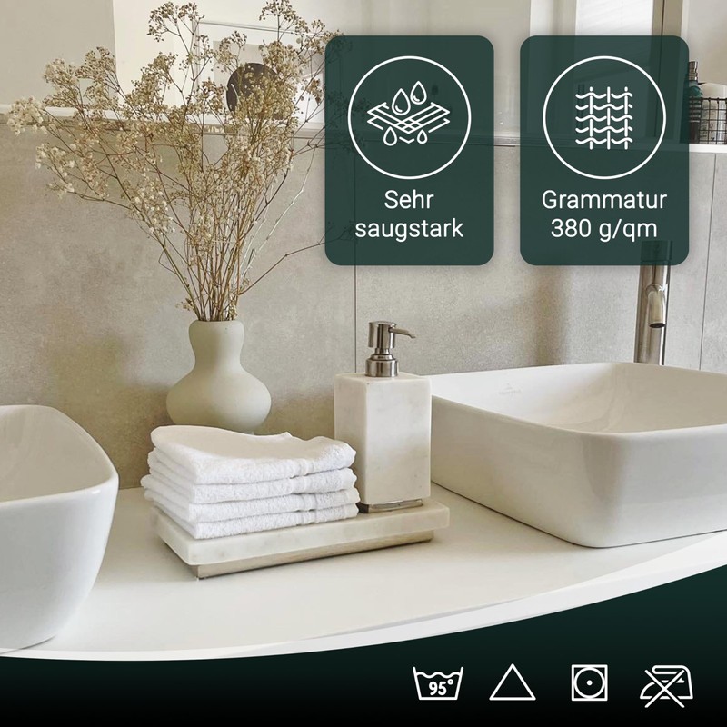 ZOLLNER Set of 6 Hand Towels in 50 x 70
