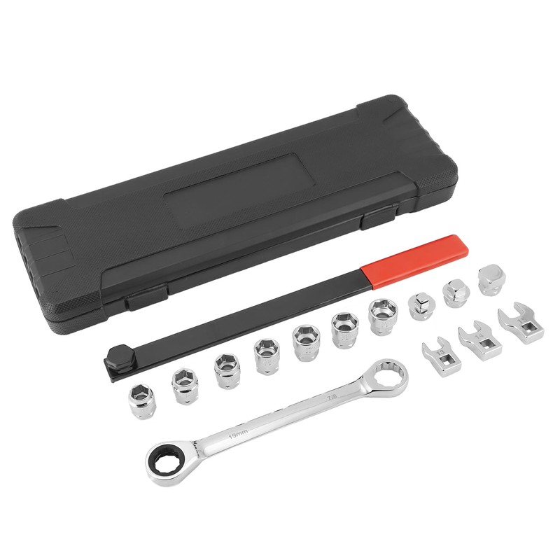 QWORK 15-Piece Universal Ratcheting Serpentine Belt Tool Set with Extension