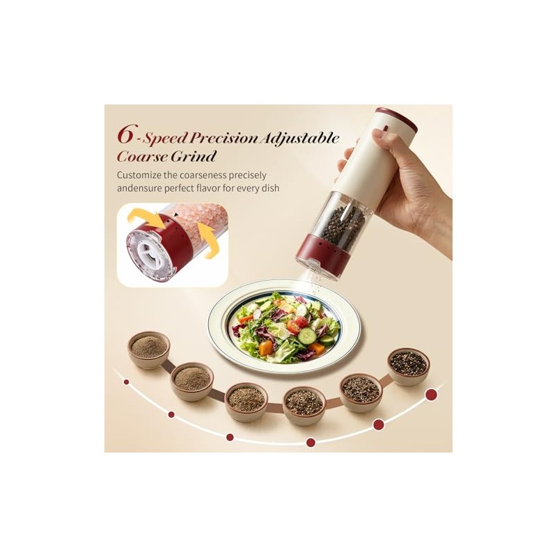 Automatic Rechargeable Salt and Pepper Grinder Set - 2 PCS