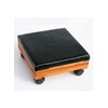 Rolling Adjustable Solid Wood Fold-A-Way Leather Cushion Foot Rest