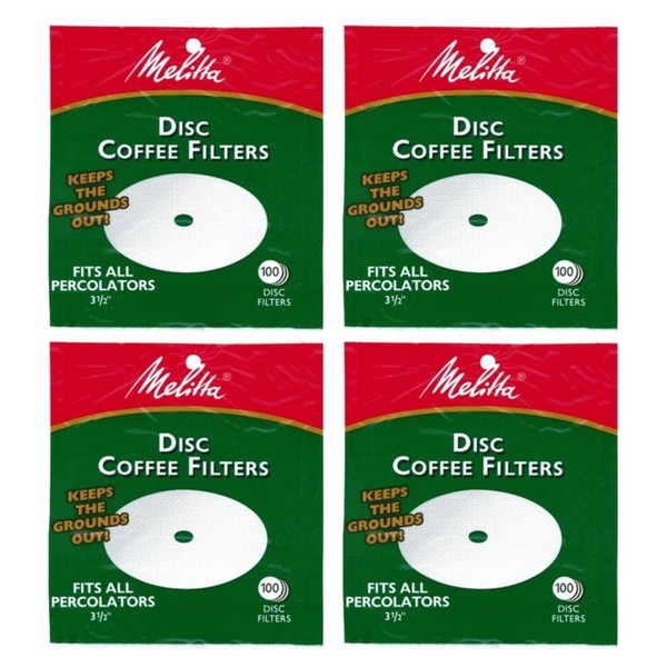 Melitta 3.5 Inch White Disc Coffee Filters (Pack of 4)