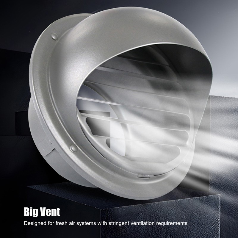 Stainless Steel Round Air Vent Louvered Cover Waterproof Windproof External