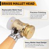 HONGDUI KM18 Woodworking Brass Chisel Mallet, 22Ounce Mallet Hammer with