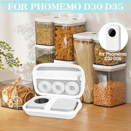 Teyomi Case Compatible with Phomemo D30 D35, for Phomemo D30 Label Maker with 3 Roll Label Tape(Label Paper 1/2" x 1 1/2" (12mm X 40mm))-Hard Shell Storage Bag-White