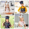GROBRO7 4Pcs Kids Apron and Chef Hat Set Gift for