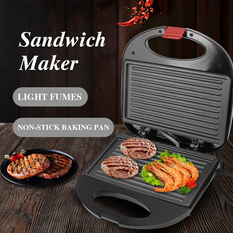 750W Panini Press, Sandwich Maker Nonstick Panini Sandwich Maker Double