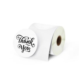 BETCKEY 3 Inch Circle Thermal Sticker Labels, Compatible with Zebra & More Label Printer, Perforated [1 Rolls, 500 Round Labels]