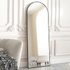 HARRITPURE 64"x21" Full Length Mirror Arched Full Mirror Free Standing Leaning Mirror Wall-Mounted Mirror Aluminum Frame Modern Mirrors for Living Room Bedroom Cloakroom, Black