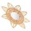 Rattan Innovative Art Decoration Makeup Mirror Retro Dressing Bathroom Wall