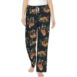 NiuKom Womens Pajama Pants Sloth Lounge Sleepwear Bottoms Pj Pants With Pockets Medium