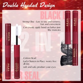 Ruairie Bond and Seal Lash Glue for Eyelash Clusters 2 in 1 Lash Cluster Glue Strong Hold Cluster Lash Glue Long Lasting Lash Bond and Seal Waterproof Eyelash Cluster Glue