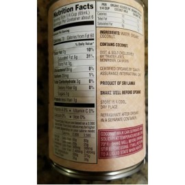 Trader Joe's 2 Cans Trader Joe's Organic Reduced Fat Coconut Milk 13.5 fl oz Each Can