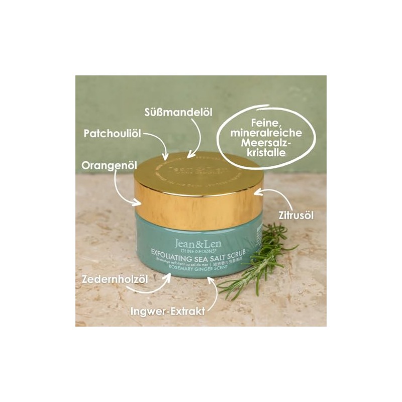 Jean & Len Exfoliating Sea Salt Scrub Rosemary & Ginger