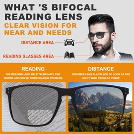 JO Bifocal Reading Glasses Sunglasses 2 Pack - UV400 Protection Fashion Bifocal Sun Reader for Men (Black/Grey, 3, x)