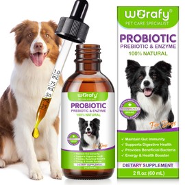 Probiotics for Dogs, 3 in 1 Dog Probiotic Drops, Dog Probiotics for Gut Health with Probiotic Prebiotic & Enzyme, for Constipation and Bloating, Intestinal + Immune Support