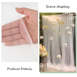 SJUNJIE Wedding Arch Valance 160 x 800 cm Wedding Curtain Chiffon Fabric Curtain White Valance for Window Wedding Arch Wedding Decoration Curtain Corridor Stage Decoration