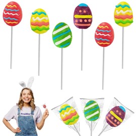 Fruidles Happy Easter Egg Lollipops Suckers, Fat-Free - Individually Wrapped Easter Egg Pops (Pack of 36)