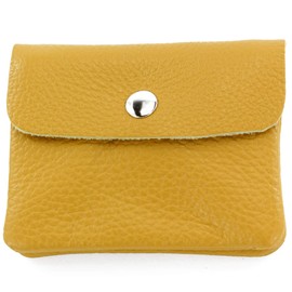 modamoda de P09 Italian Leather Women's Purse, Small, mustard yellow