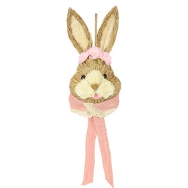 Raffia Rabbit Head Decorative Figure Rabbit Easter Bunny Decoration Figure Door Decoration Easter Wreath Wall Decoration Easter Hanger Easter Figure Spring Decorative Rabbit Sculpture Basthase Spring