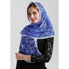 Chapel Catholic Veil Lace Mantilla Church Headwrap V33 (Royal blue)