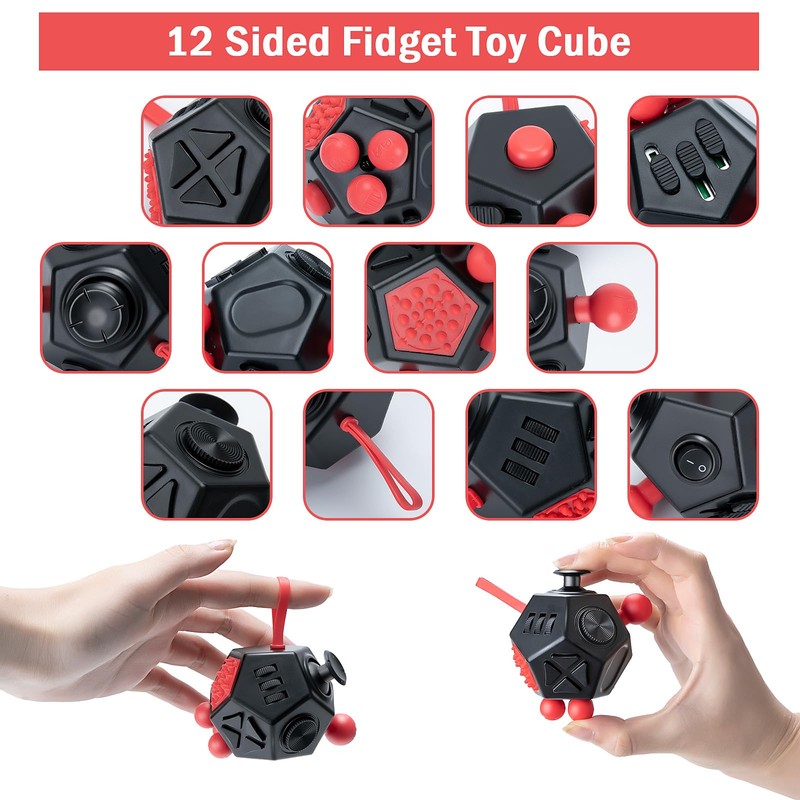 VCOSTORE Fidget Cube With 12 Sides - Original Figet Cube