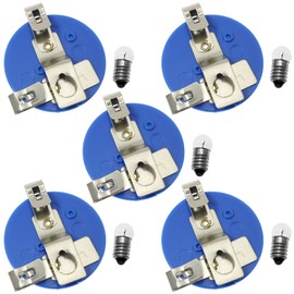 SQXBK E10 Mini Bulb 5PCS 2.5V 0.3A E10 Miniature Screw Base Light Bulbs with 5PCS E10 Bulb Holders for Simple Circuits Experiment