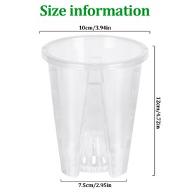 Mineup 10PCS Clear Orchid Pots, 10CM Clear Plastic Orchid Pots with Holes Transparent Orchid Pot Breathable Slotted Orchids Planter Hard Clear Flower Pots Nursery Pots for Orchids, Succulents