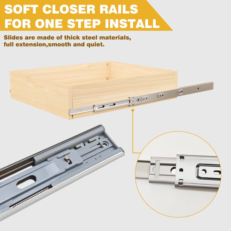 Pull Out Cabinet Organizer, 20''W×21''D×16''H Soft Close Slide Out Wooden