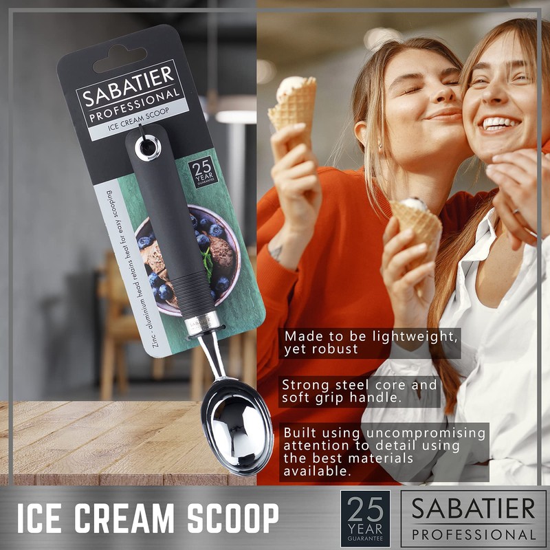 Sabatier Professional Ice Cream Scoop - EasyTo Use Spoon. Strong
