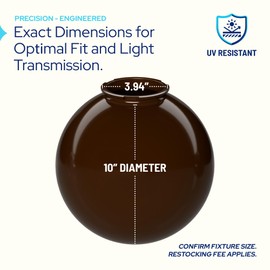 KastLite 10" White Acrylic Lamp Post Globe | Smooth Textured with 3.94" Twist Lock Neck | Manufactured in the USA