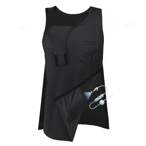 Mastectomy Recovery Tank Top with Drain Pockets Unisex Post Shoulder