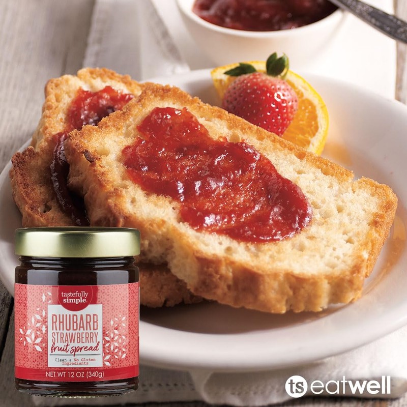 Tastefully Simple Rhubarb Strawberry Fruit Spread, 12 Ounce