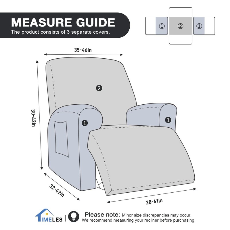 Timeles Extra Wide Recliner Chair Cover Reclining Couch Cover Sofa