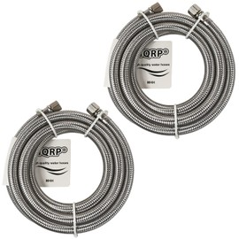 HQRP 2-Pack Universal Premium Braided Stainless Steel Refrigerators/Ice Makers Hoses with 1/4" Comp by 1/4" Comp Connection, 6-Foot Burst Proof Water Supply Lines