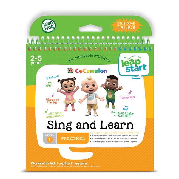 Leapfrog LeapStart Level 1 (Nursery) CoComelon Sing and Learn Book, Compatible with LeapStart Systems, 25+ Interactive Games & Activities, Educational Book for Kids 2, 3, 4, 5 Years, English Version