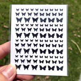 Butterfly Nail Art Stickers, 3D Bow Nail Stickers Shniy Glitter Bow Nail Decal for NAI Art Black White Gold Sliver Red Bow Nail Design for Women