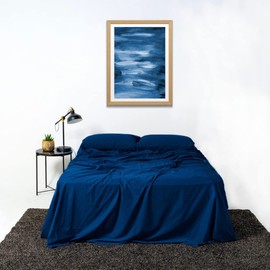 THE LAD COLLECTIVE 2.0 Bedding Set, Comfortable, Soft & Easy-to-Use 4 Piece Cotton Sheet Set, California King Size, Pacific